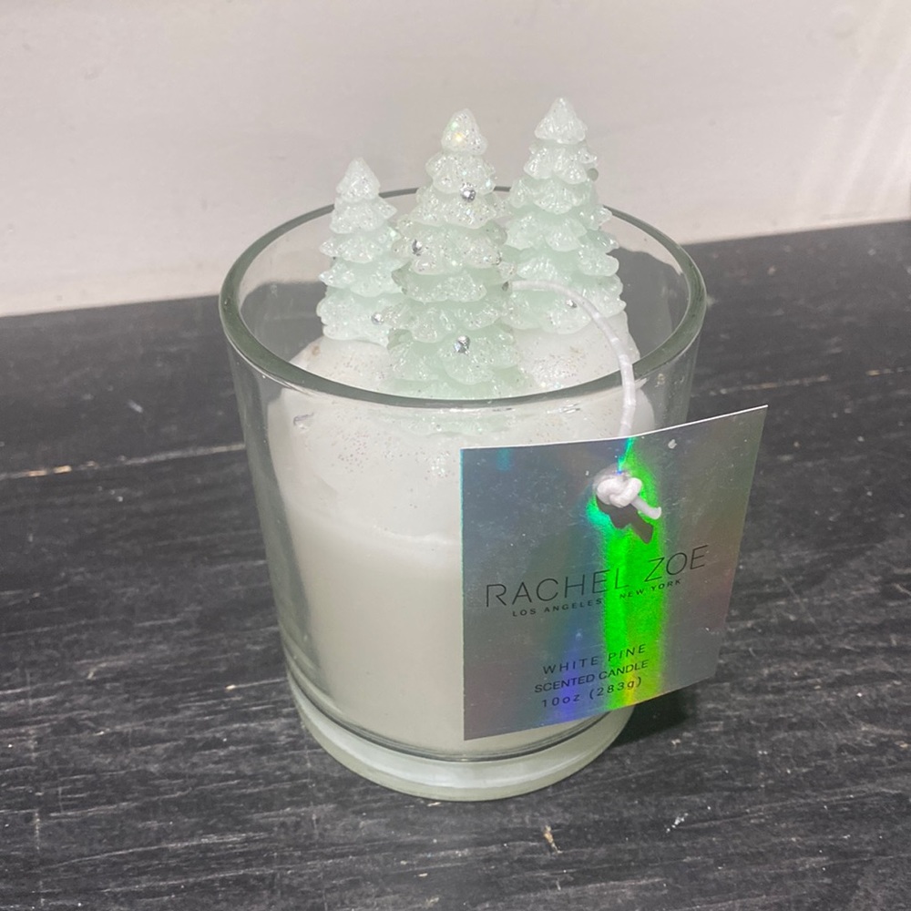 Rachel Zoe Mint Candle Holiday Christmas White Pine Scented Scented Candle
